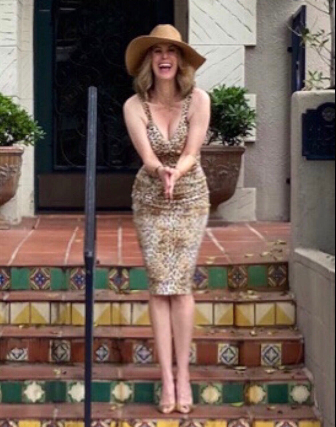 stretch fabric, leopard print dress, animal print dress, leopard midi dress, pencil silhouette, midi length, back zipper, made in la, stylish pencil cut, midi pencil dress, trendy dress, la made fashion, stylish design, just add heels, back zip dress, la fashion, fashionable dress, stretchy fabric, pencil dress style, la clothing